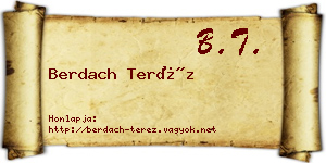 Berdach Teréz névjegykártya